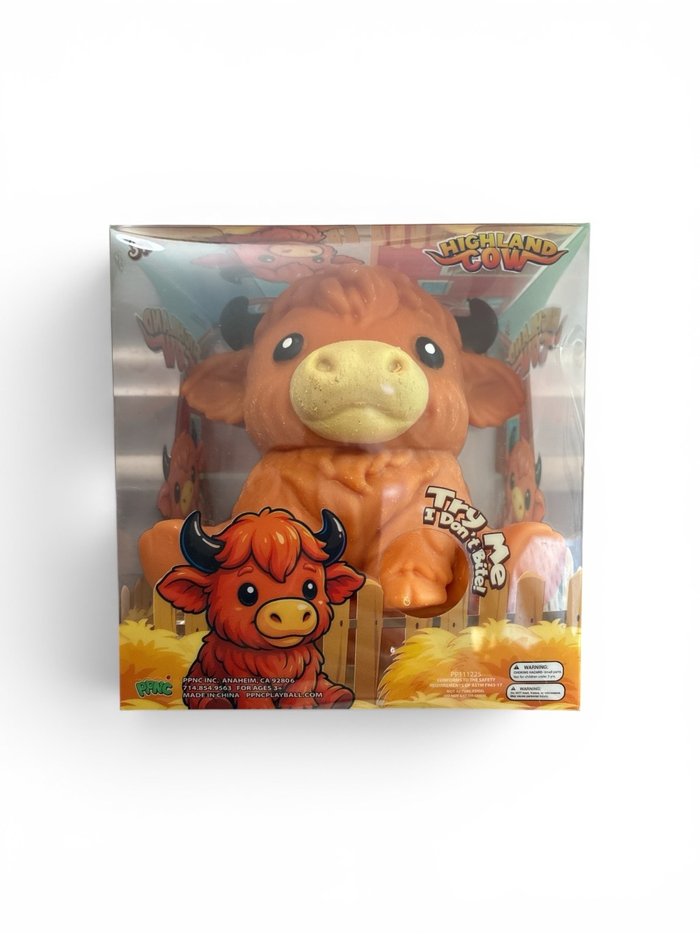 Highland Cow Squishy Toy - Orange Plush Stress Toy NIB